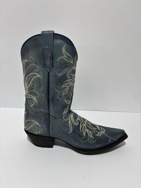 Dan Post Women’s Nora Blue Leaf Stitch Western Boots, Size 10 M